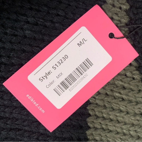 NEW EDIKTED STRIPED OVERALL SWEATER SIZE: M/L - Picture 3 of 4